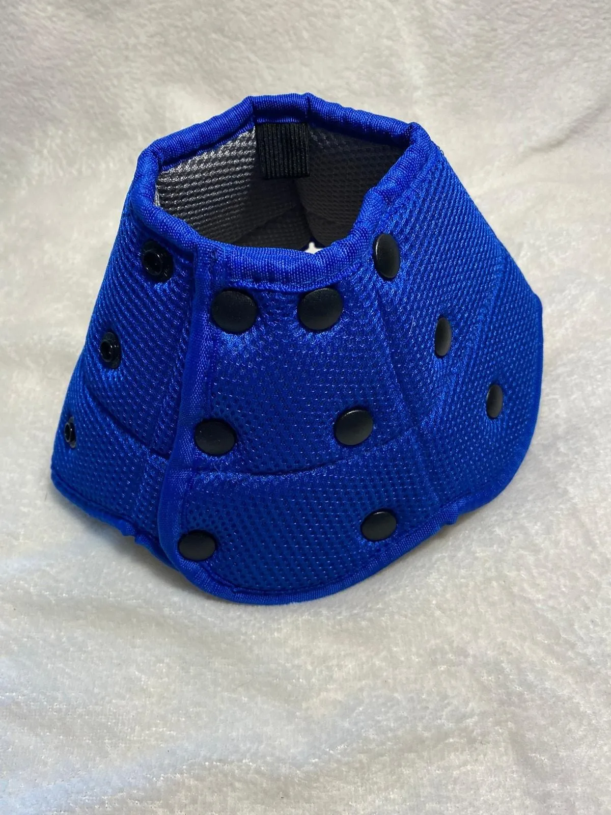 Product image for NEW Blue Plush E Collar Size Small, With Snap Shut Buttons, Adjustable 