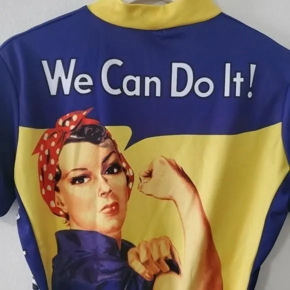 Product image for Rosie the Riveter Top "We Can Do It" Cycling Shirt Medium