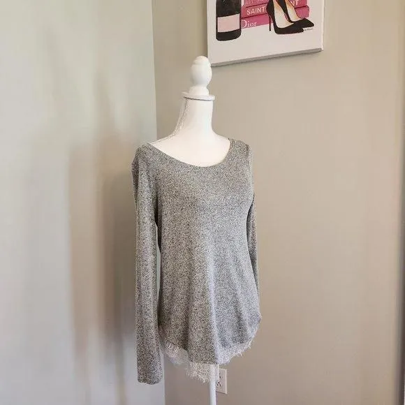 Product image for Soft Heather Gray Lightweight Sweater LC Lauren Conrad (2303132)