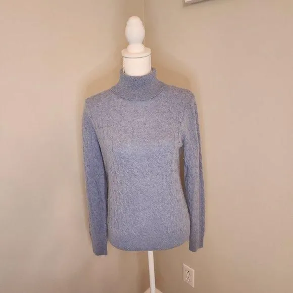 Product image for Madison Studio Blue Cashmere Turtleneck