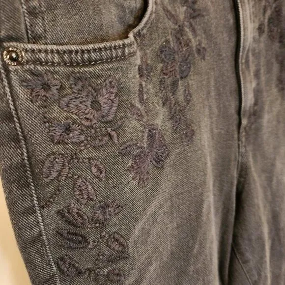 Product image for INC Black Jeans with Floral Embroidery NWT
