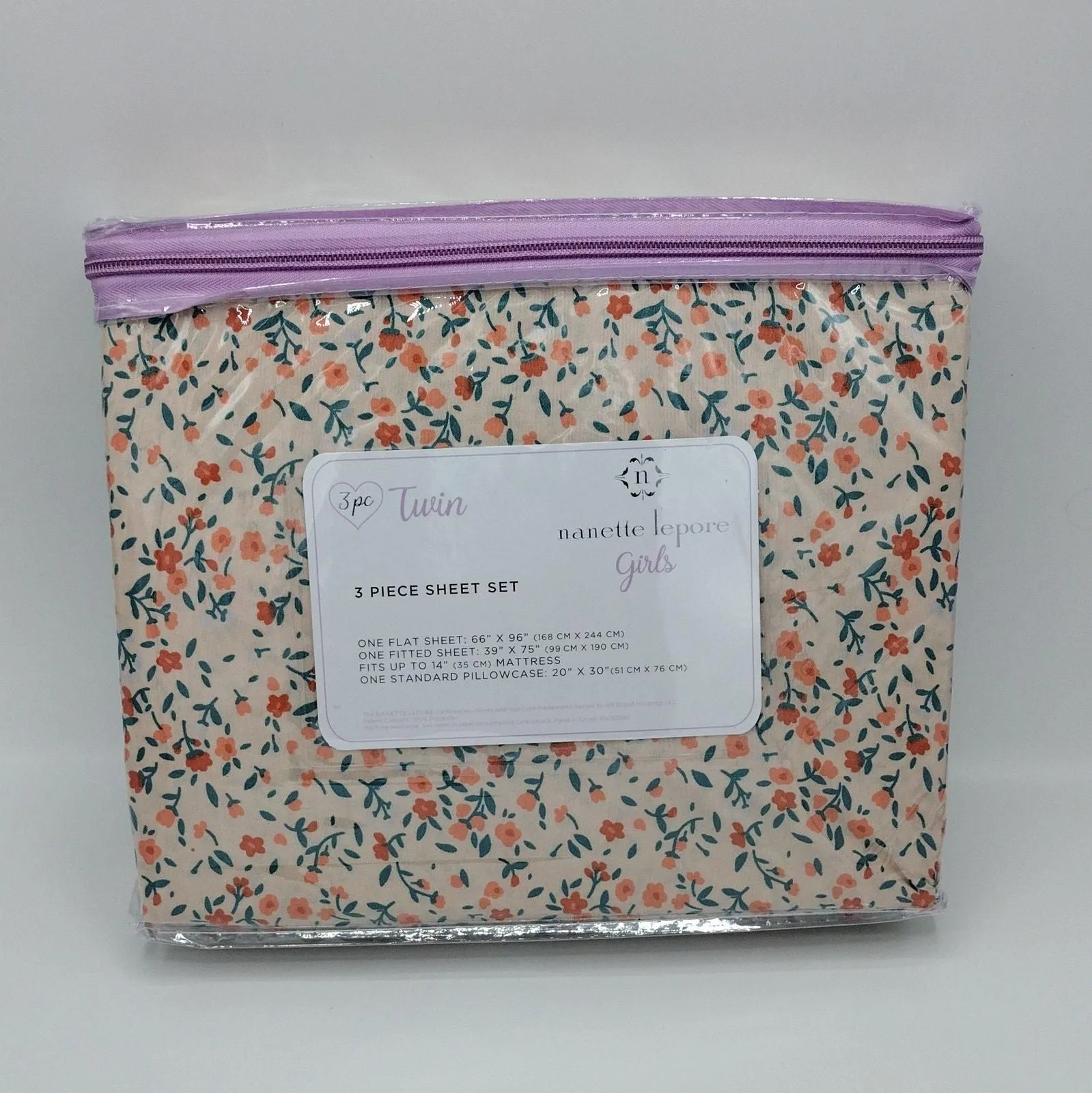 Product image for Girls 3 Piece Floral Sheet Set Size Twin NWT