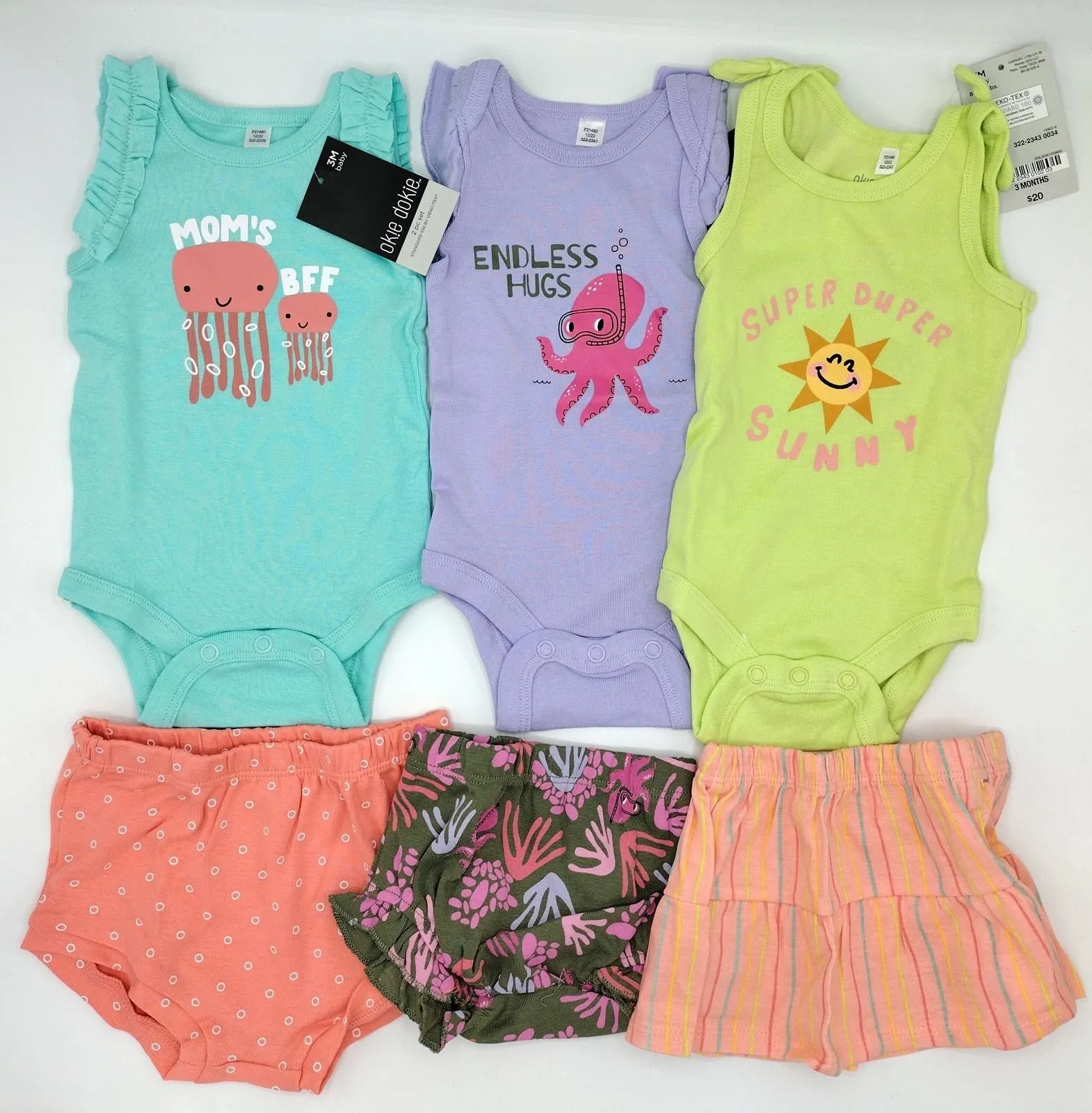 Product image for Baby Girl Summer Outfits Size 3 Months NWT - Girls - 3 Months - new-with-tags - Okie Dokie