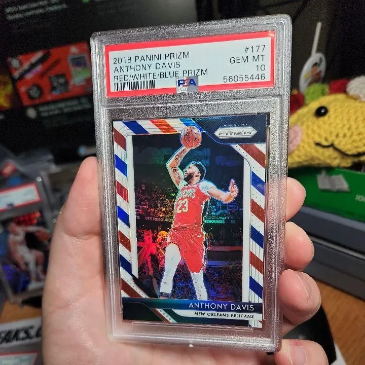 Product image for Anthony Davis - 2018 Panini Prizm (Red/White/Blue) PSA 10