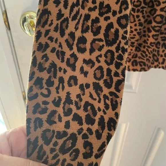 Product image for Cute cheetah button down sweater -  L