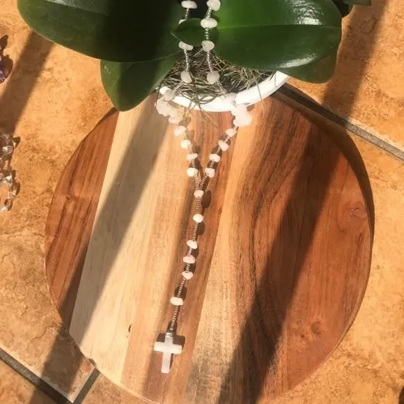 Product image for White quartz rosary 🙏🏻