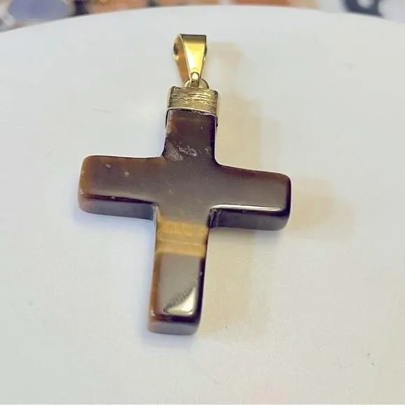 Product image for Tiger eye quartz cross 👁