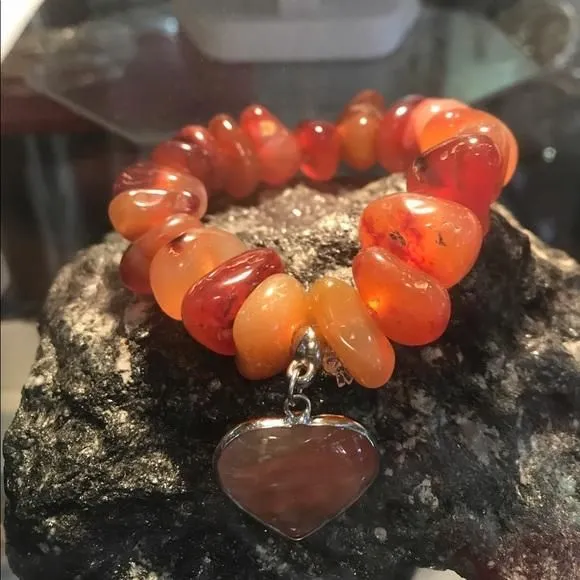 Product image for ❤️ Orange Agathe Heart Bracelet 🇧🇷
