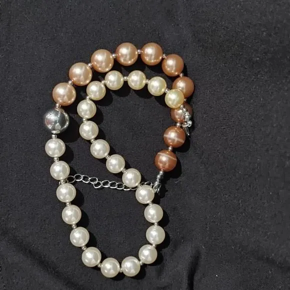 Product image for Adjustable faux pearls necklace in 4 colors