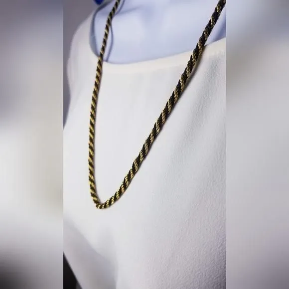 Product image for Genuine Trifari rope-style gold and black necklace