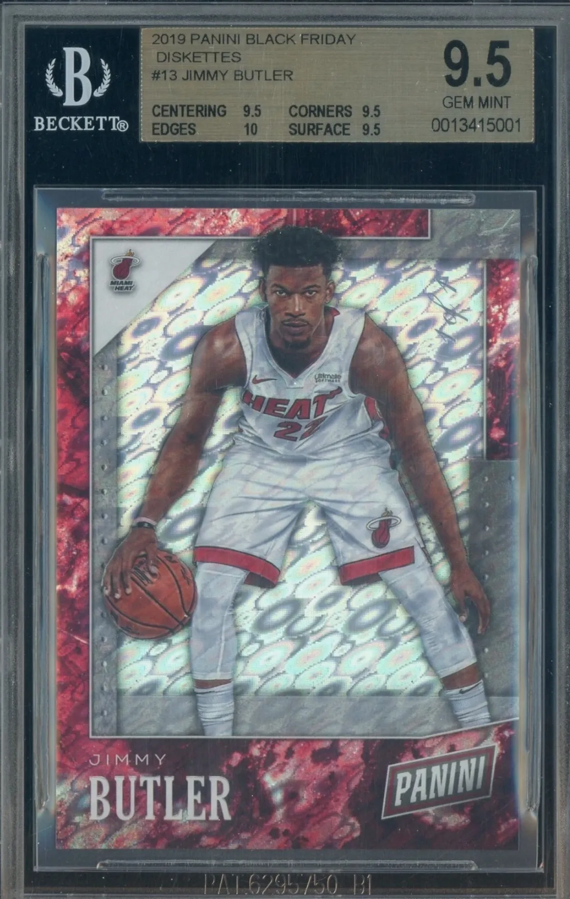 Product image for Jimmy Butler 2019-20 Panini Black Friday #13 Diskettes 1/1 BGS9.5 TRUE GEM MT