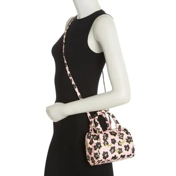 Product image for NWT Original BETSEY JOHNSON Mini Barrel Crossbody Top Handle Bag Floral Pink