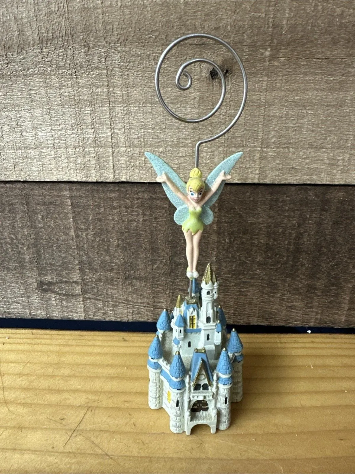 Product image for Tinkerbell Picture/Card Holder TinkerBell & Cinderella’s Castle 7” Tall