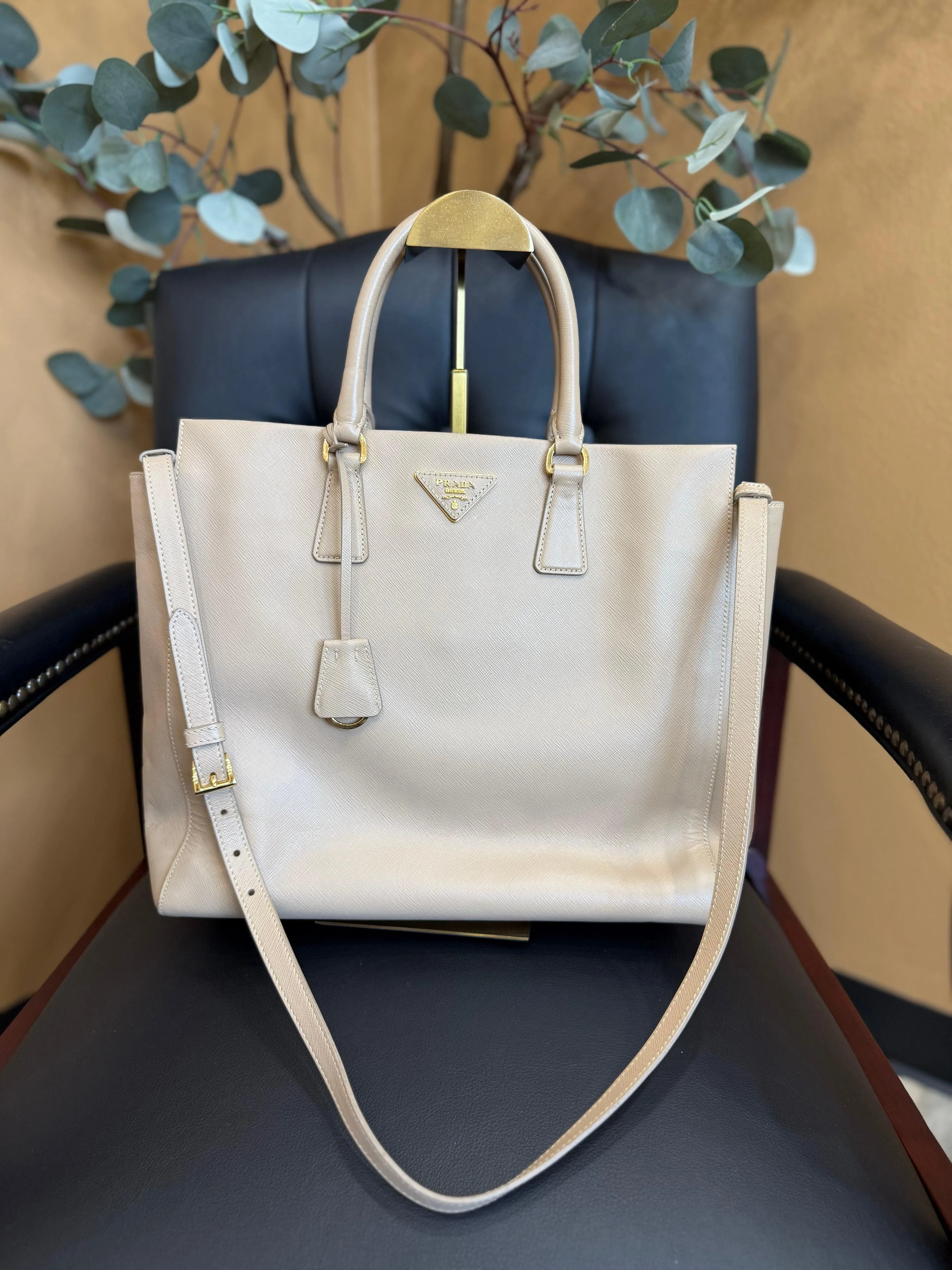 Product image for Prada Beige Saffiano Leather Tote Bag