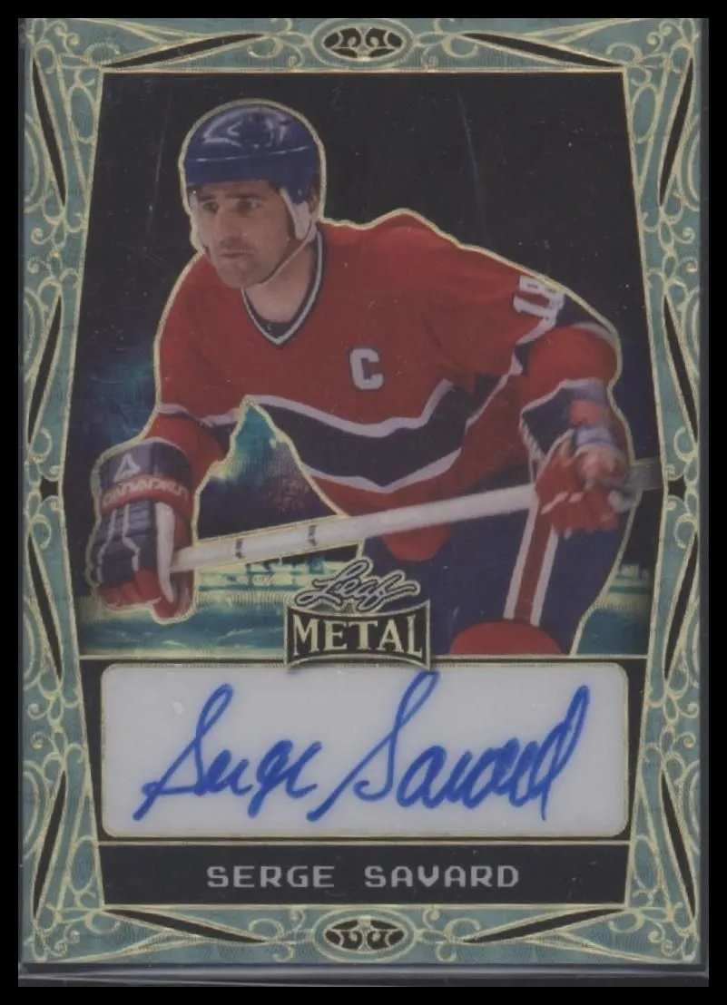 Product image for 2024 Leaf Metal Serge Savard #BA-SS1 Light Blue Auto #'d 1/1