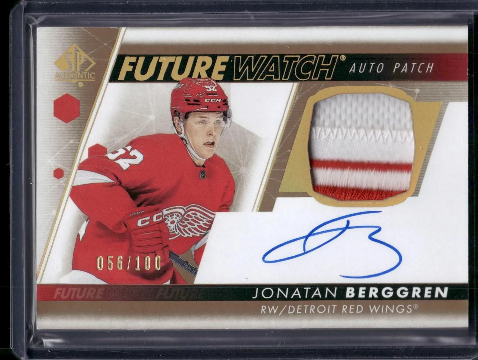 Product image for 2022 UD SP Authentic Jonatan Berggren #FWAP-JB Future Watch Patch Auto #'d /100