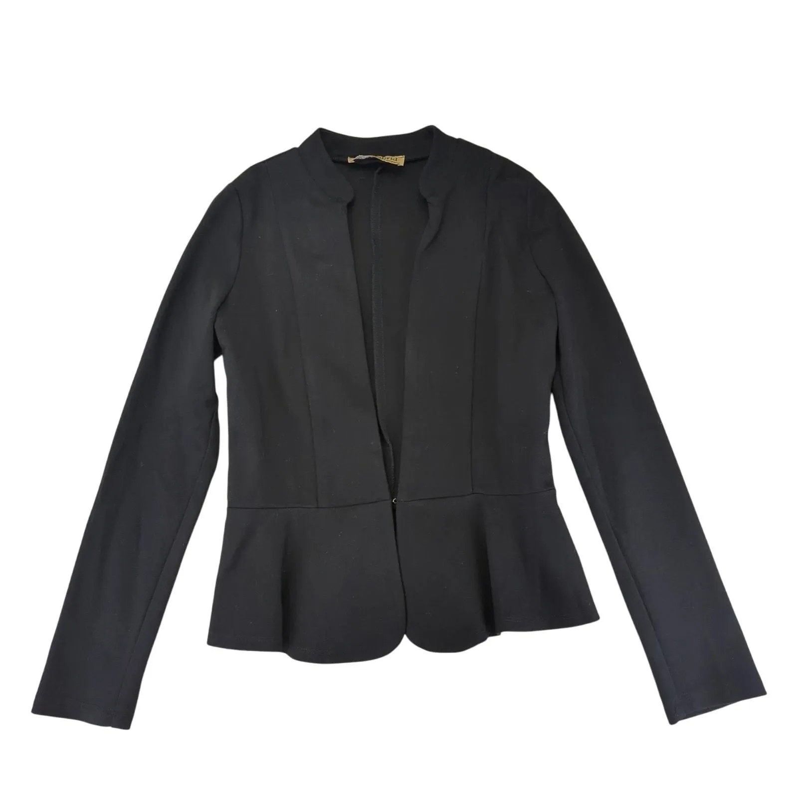 Product image for Hybrid & Company Unstructured Blazer Jacket Collarless Women's Sm Stretch Peplum - pre-owned---excellent - Hybrid & Company