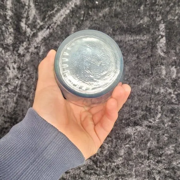 Product image for Vintage Anchor Hocking Swirl Blue Ruffled Vase