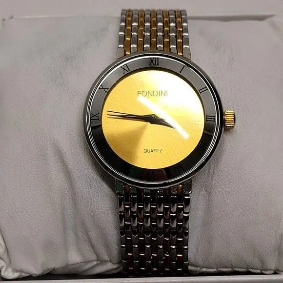 Product image for Fondini Quartz Adjustable Band Gold and Silver Tone Watch