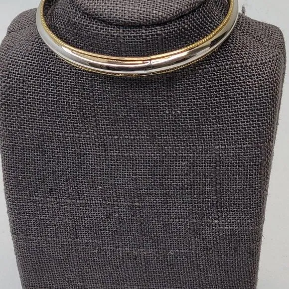 Product image for .925 Silver with Gold Plate Accent Bangle