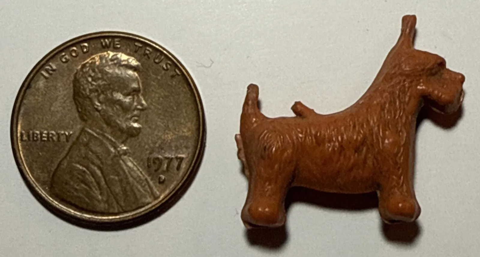 Product image for Vintage Cracker Jack Orange Yorkie Dog Celluloid Charm 1E