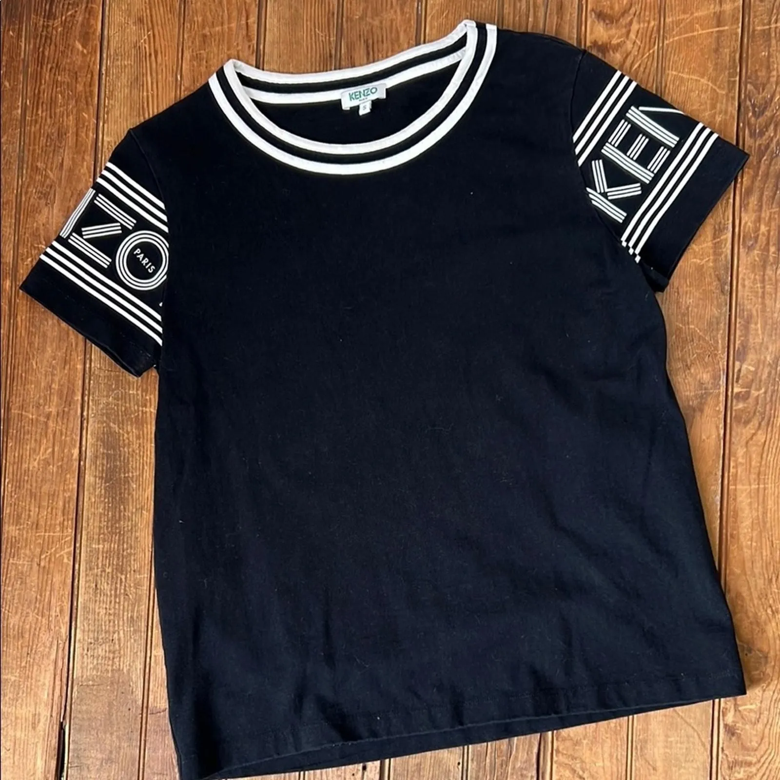 Product image for Women’s Kenzo Paris logo short sleeve tee shirt Japanese Street black size small - Kenzo