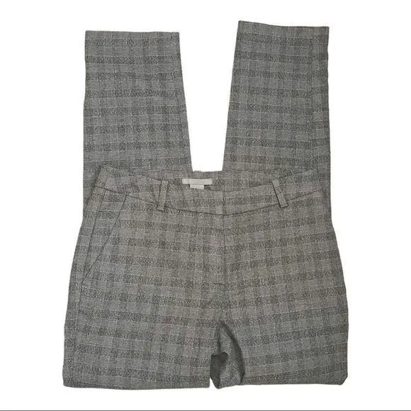Product image for H&M Dress Pants Size 2 Gray Slit Pockets Checkered Pattern