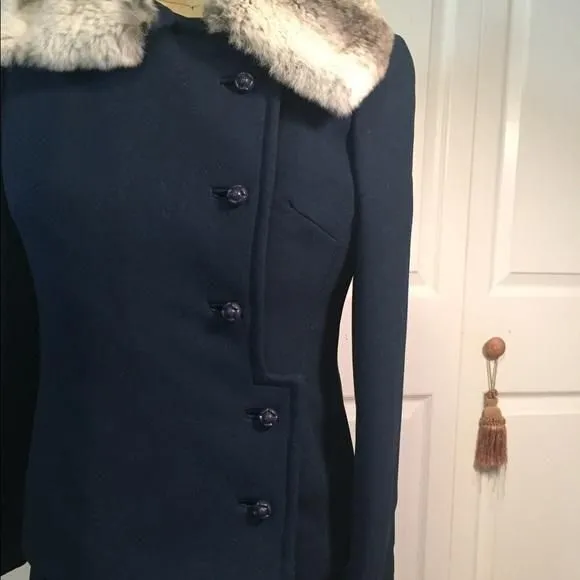 Product image for Vintage dress with matching coat and fur collar