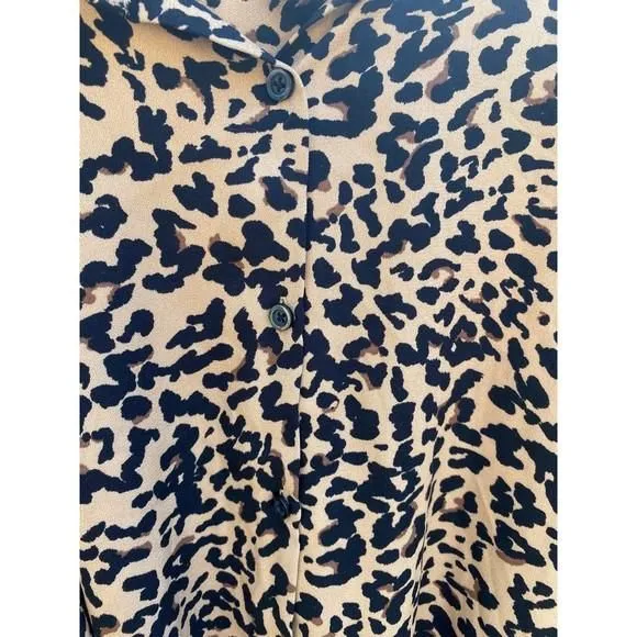 Product image for Animal print button down dress 4x