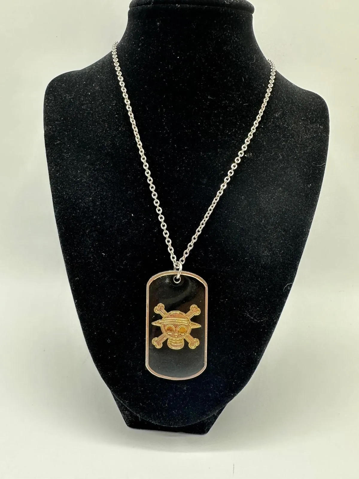 Product image for One Piece Straw Hat Pirate Dog Tag Necklace