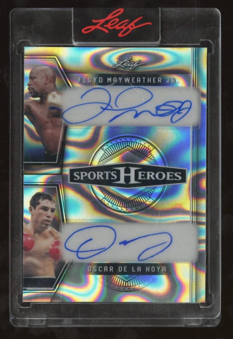 Product image for 2025 Leaf Sports Heroes Floyd Mayweather Jr. Oscar De La Hoya Dual Auto 1/1
