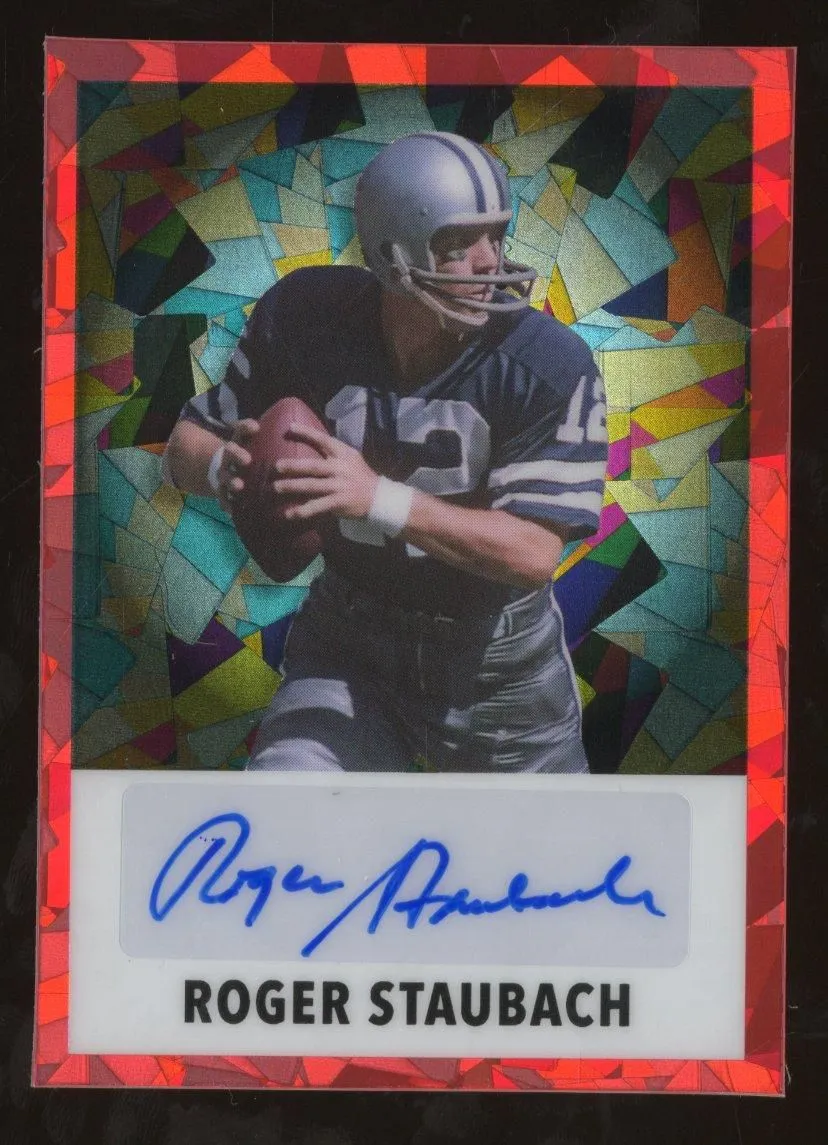Product image for 2024 Leaf Metal Nolan Ryan Roger Staubach #MU-35 Red Ice 2/4 Dual Auto