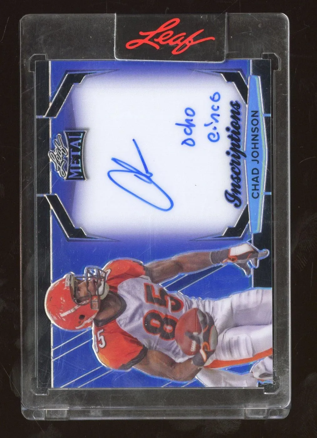 Product image for 2025 Leaf Metal Chad Johnson #MI-CJ1 Blue Inscriptions Autograph 40/100
