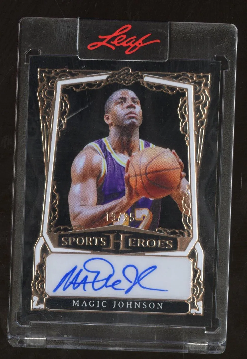 Product image for 2025 Leaf Sports Heroes Magic Johnson #BA-MJ1 Acetate 19/25 Auto