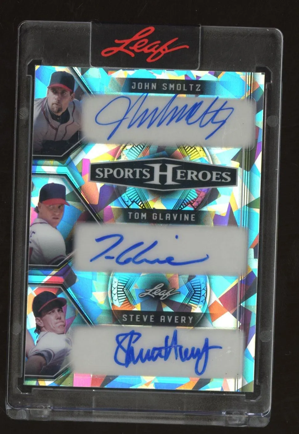 Product image for 2025 Leaf Sports Heroes John Smoltz Tom Glavine Steve Avery Ice Auto 12/15