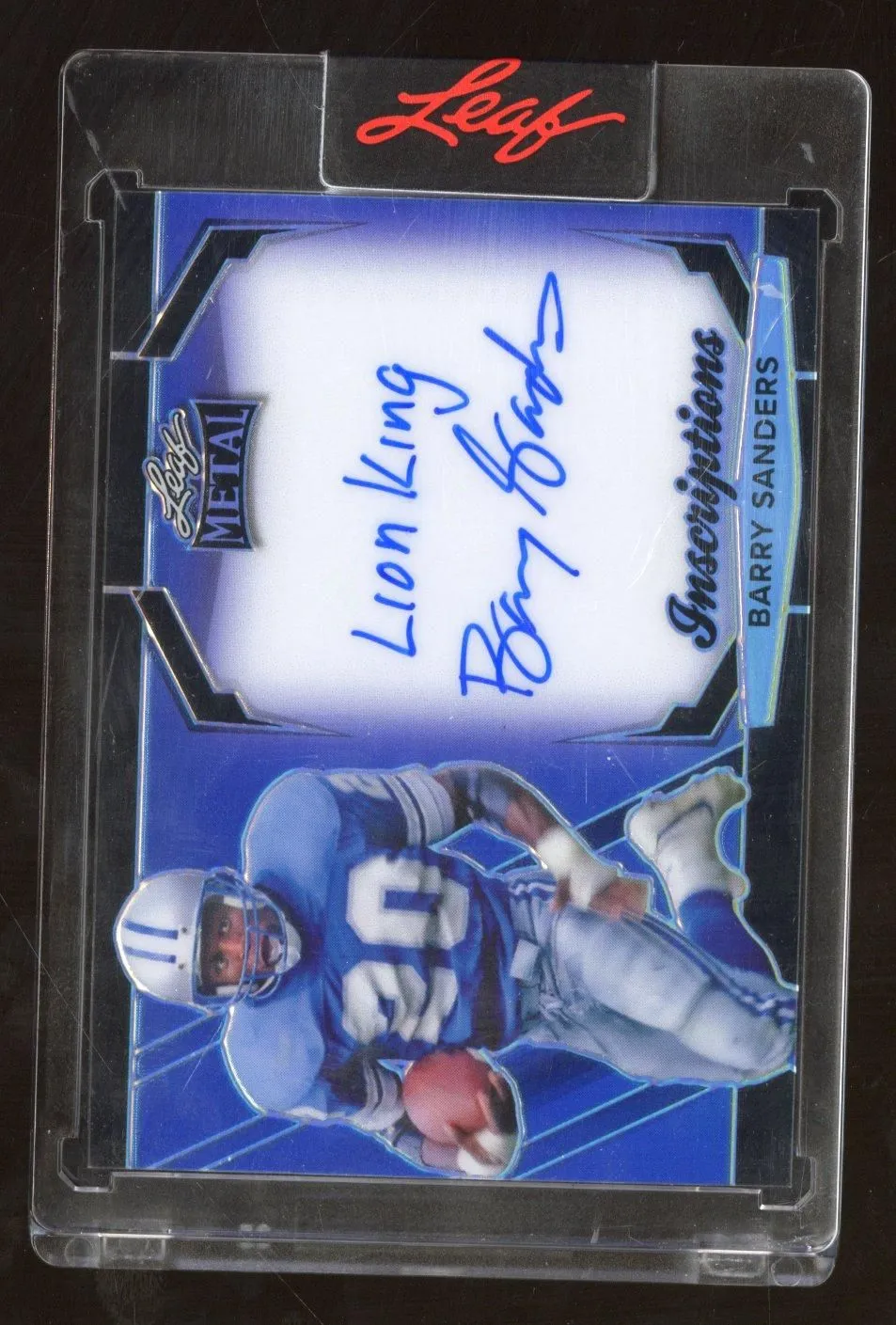 Product image for 2025 Leaf Metal Barry Sanders #MI-BS1 Lion King Inscription Autograph 35/100