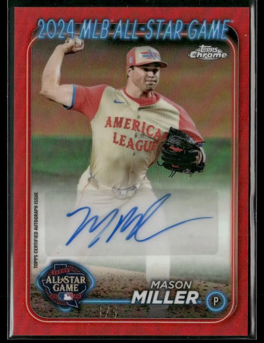 Product image for 2024 Topps Chrome Update Mason Miller #ASGCA-MM Red All-Star 1/5 Autograph