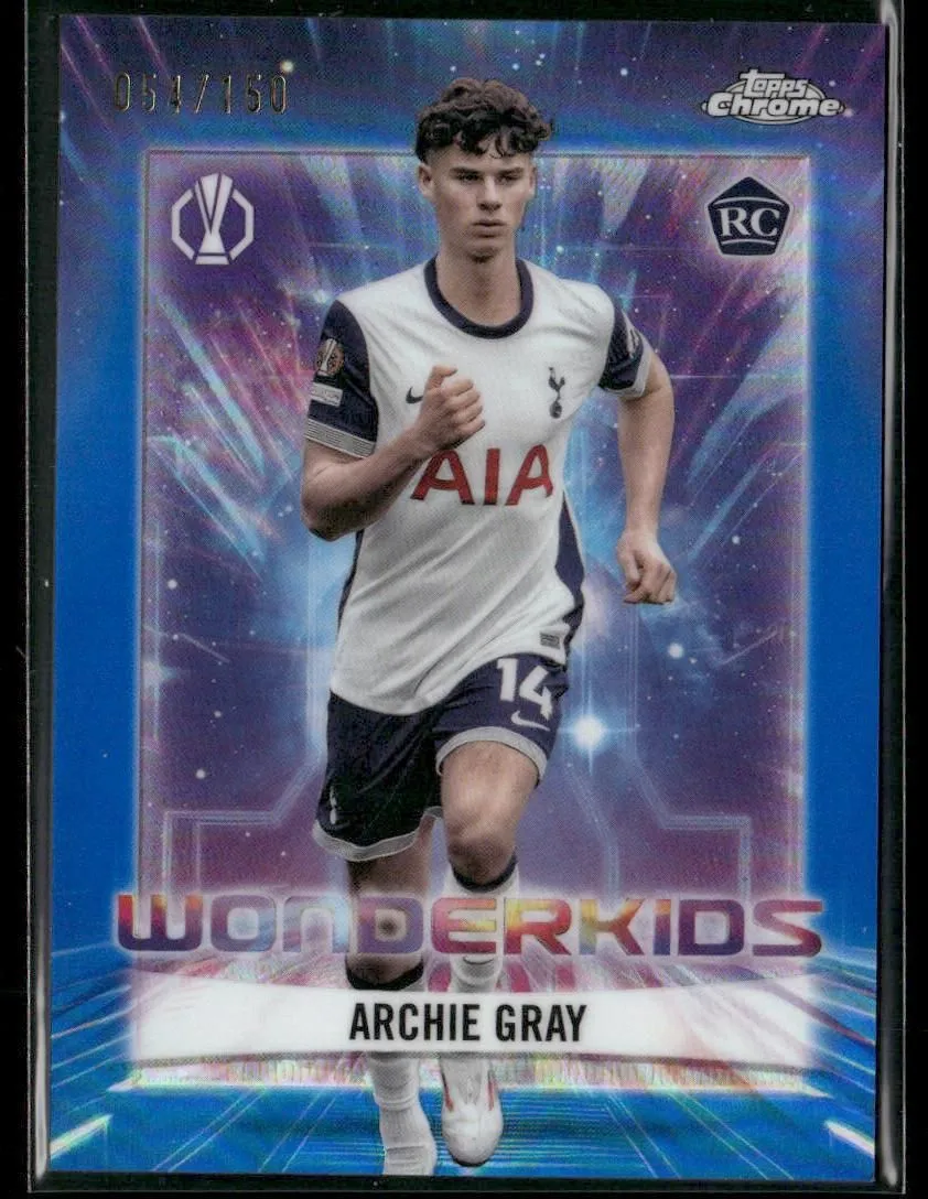 Product image for 2025 Topps Chrome Archie Gray #WK-5 Blue Wonderkids RC 054/150