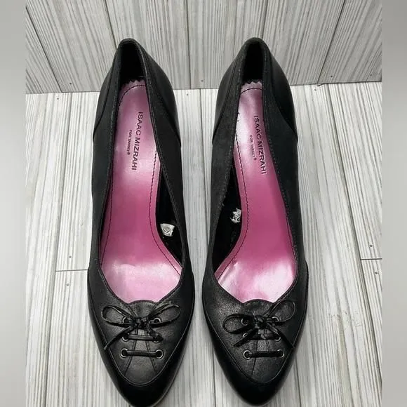 Product image for Isaac Mizrahi for Target Black Grey Pink Ribbon Bow Ties Heels Gray Shoes