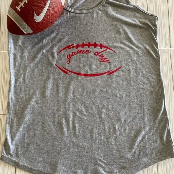 Product image for GAME DAY Grey football tank top