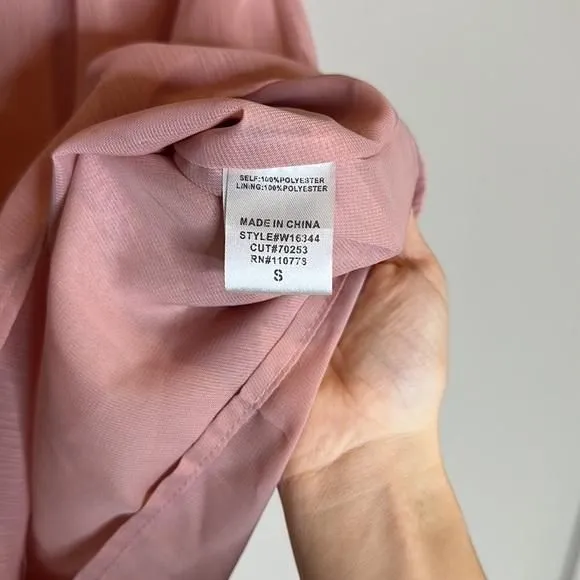 Product image for 701-WEEK& Dusty Pink Ruffle Neckline Blouse