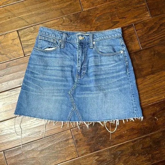 Product image for 387-MADEWELL Rigid Denim A-Line Mini Skirt