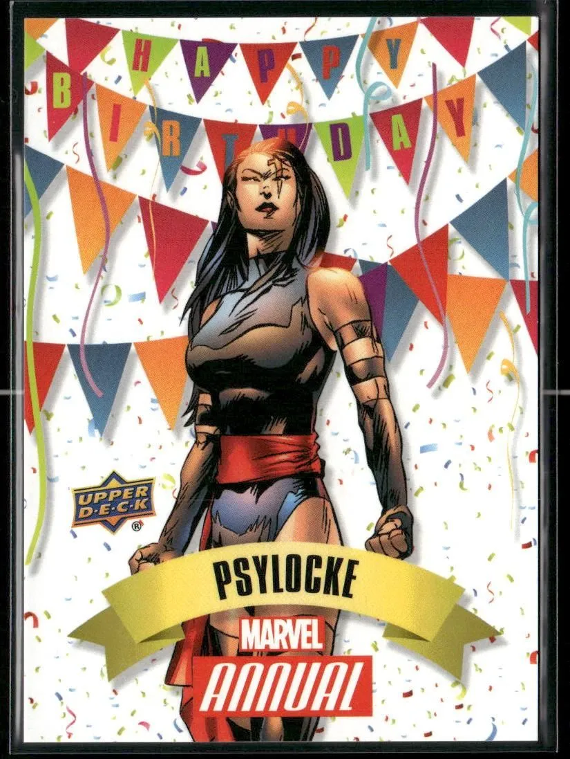 Product image for 2016 UD Marvel Annual Happy Birthday Card HB4 Psylocke