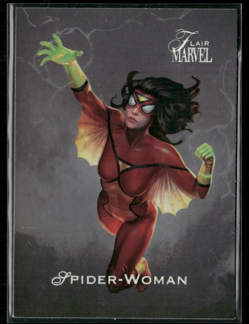 Product image for 2023 UD Marvel Flair Card 32 Spider-Woman Silver Rainbow