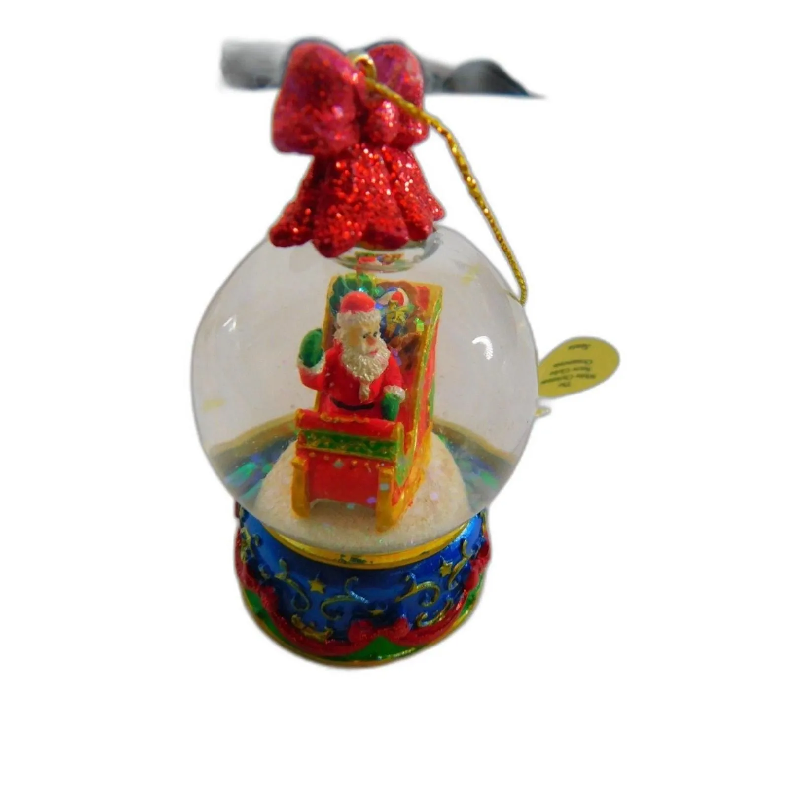 Product image for The Danbury Mint The White Christmas Santa Snow Globe Ornament