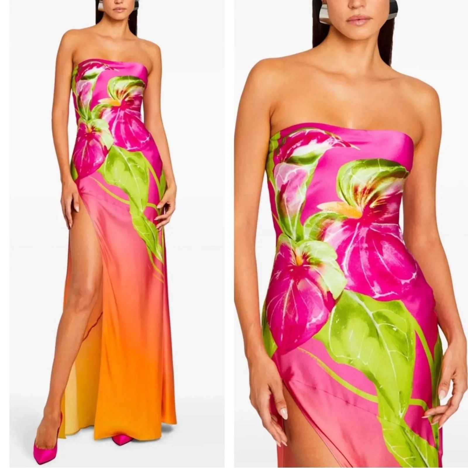 fitted lace wedding dress Shop the Anthurium Flowers Sequin Slip Maxi Dress
