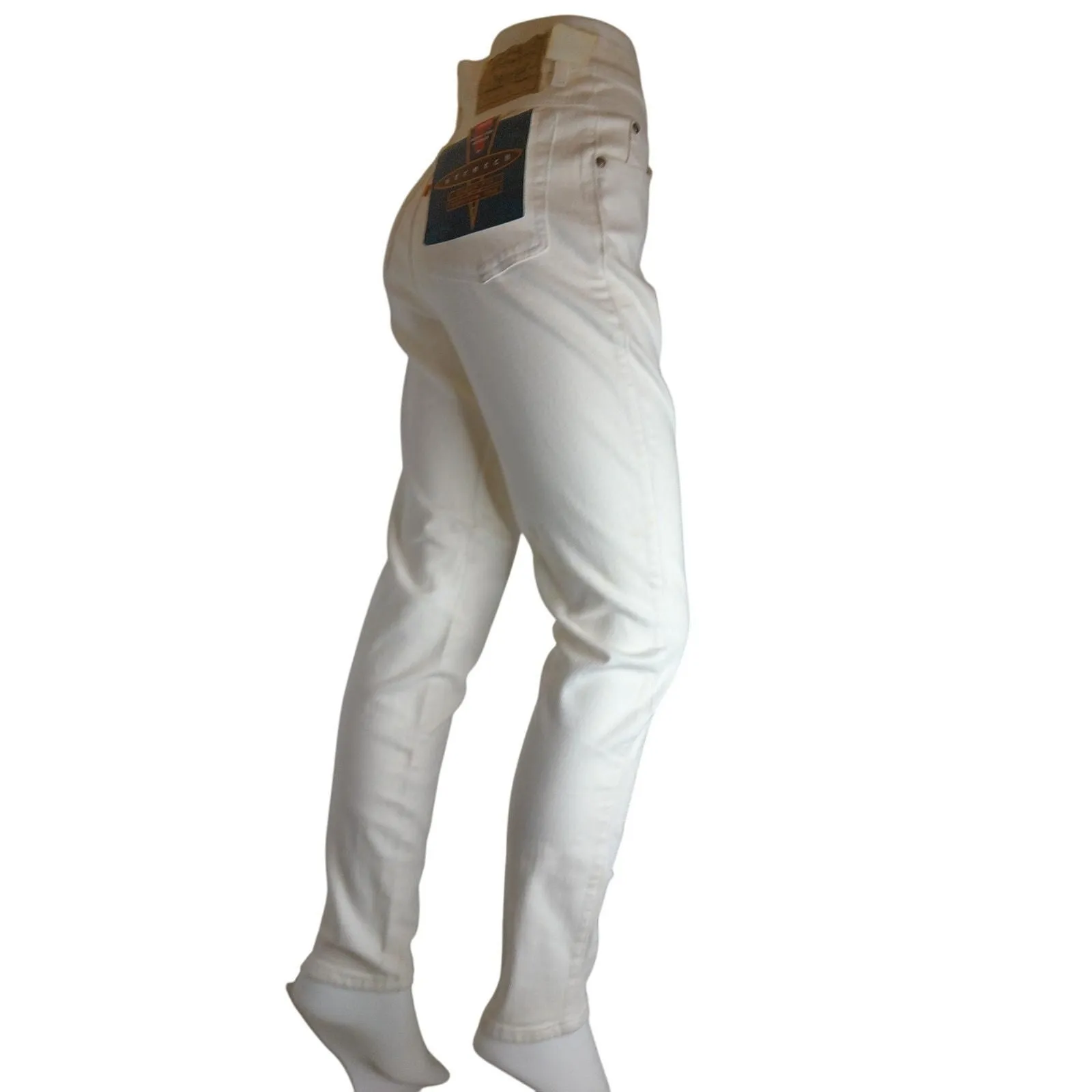 Product image for Vintage Levi's 521 White Stretch Tight Fit Narrow Leg Jeans Size 5 READ - new-with-tags - Levis