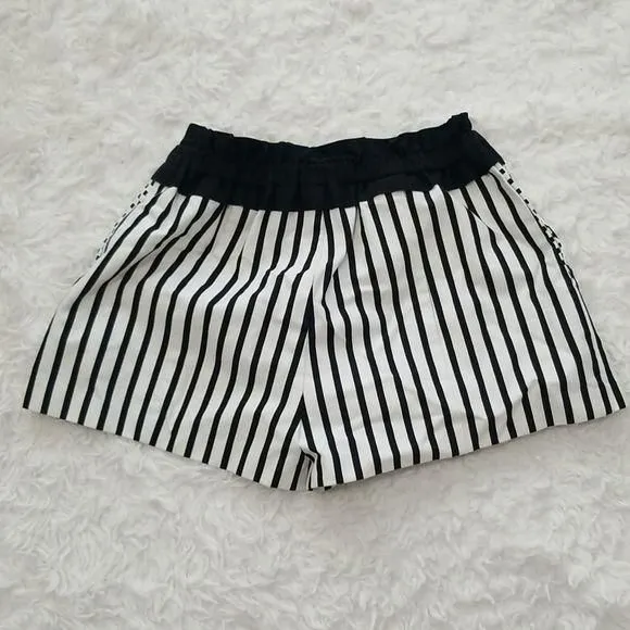 Product image for Stella & Jamie Black and White Stripe Shorts Sz Small