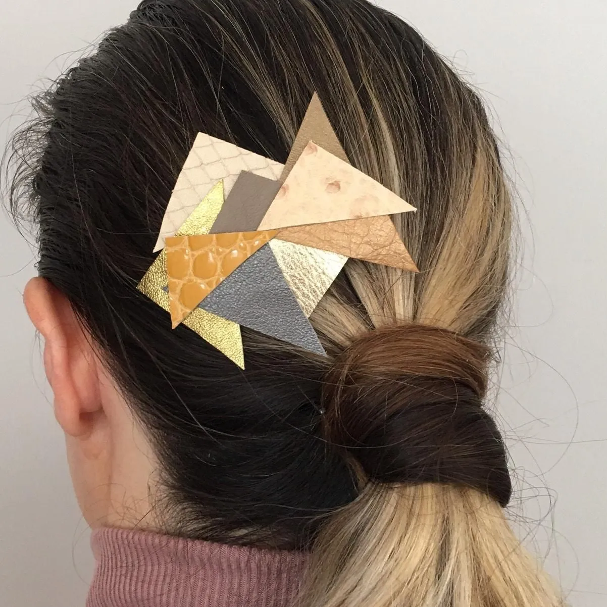 Product image for Geometric Leather hair clip