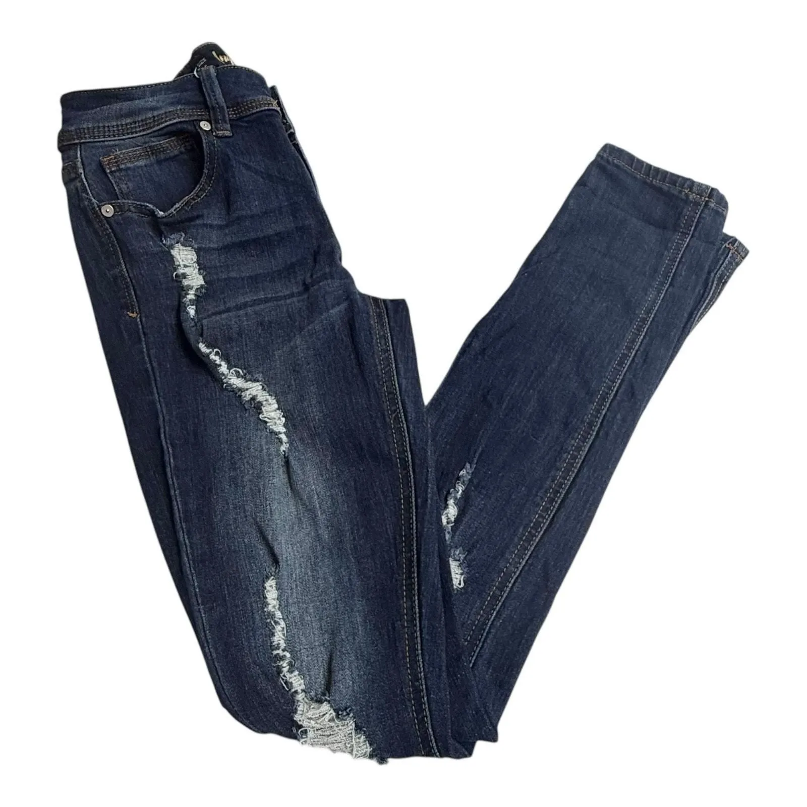 Indigo Rein Skinny BLUE JEANS Women's SMALL 27x27 Distressed